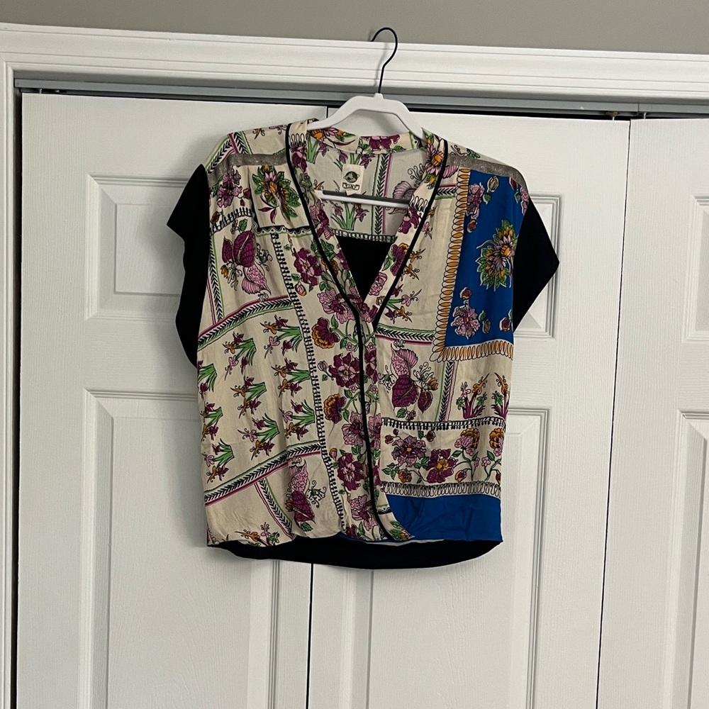 Elegant Floral Patchwork Blouse
